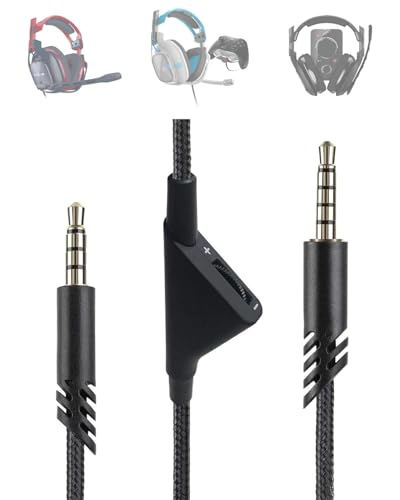 TALTAW Replacement Audio Cable for Astro A40/A40TR/A10 Gaming Headsets, 2.0 M, 6.5 Ft, Volume/Mute, Compatible with Xbox One, PC, PS4 (Black)