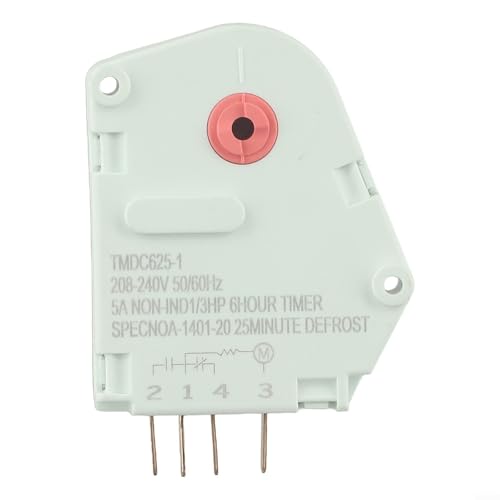 Fauhapyway Minuteur de dégivrage TMDC625-1 pour réfrigérateur Midea - ABS + métal silencieux - 6 h 21 m - Pièce de rechange - Blanc - 7 x 6 cm