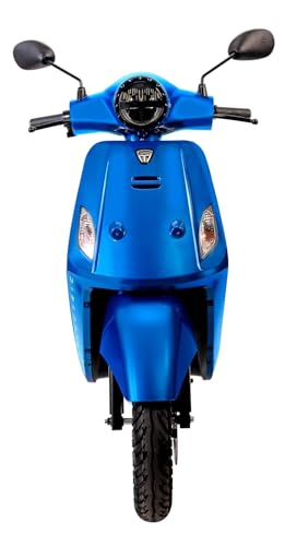 Image of eblu India's 1st Family e Scooter - Feo - Typical Driving Range 110km per charge - Top speed 60 kmph, Xtra - LEG ROOM | COMFORT | SAFETY | STABILITY (Pantone - Blue)