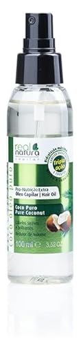 Real Natura - Óleo Capilar Pro-Nutrición Extra Coco Puro - Hidratación Profunda - Brillo Natural - Protege del Daño Ambiental - Sin Parabenos ni Siliconas - 100 ml