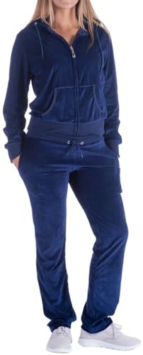 Image of LeeHanTon Womens Jogging Suits Sets Running Velour Outfit Zipper Warm Up 2 Pieces Hoodie and Pant Tracksuit