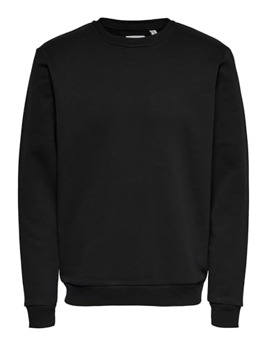 Herren O&S Basic Sweatshirt Regular Fit Pullover Langarm Jumper Sweater Shirt ohne Kapuze ONSCERES