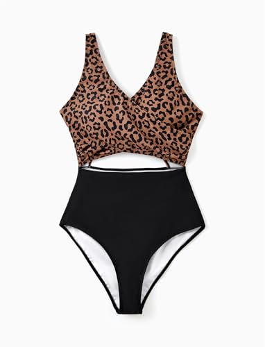 PATPAT Family Matching Swimsuits Swimwear Set for Couples Mommy and Me Striped Spliced Bathing One-Piece Swimsuits