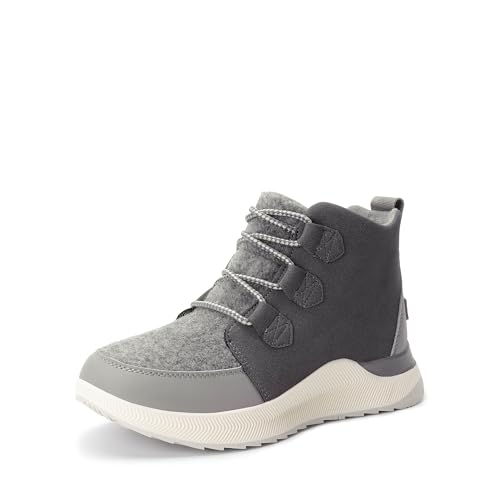 DREAM PAIRS Ankle Winter Boots for Women Waterproof Lace Up Anti-Slip Warm Snow Booties Fashion Sneaker Boots 5 Dark Grey