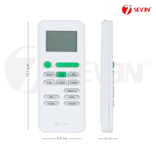 Image of 7SEVEN Compatible with Videocon AC Remote Control Model 175 Suitable for Split and Window 1 1.5 2 Ton Air Conditioner - Match Each Keys Exactly to Replicate Genuine Remote Function