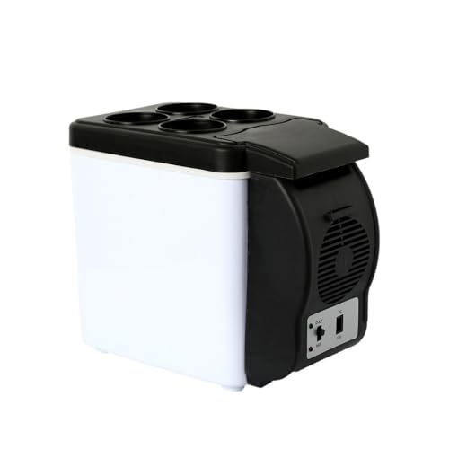 車用ポータブルミニ冷蔵庫、ポータブル車用6L冷蔵庫断熱ボックス12V食品グレード低ノイズ多機能ポータブル車用冷蔵庫冷凍庫 (ブラック)