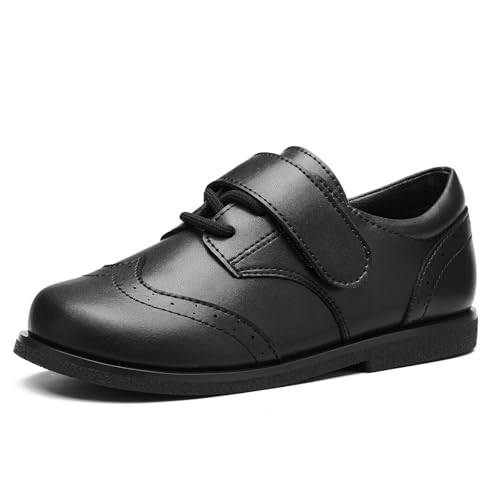 GINNI Toddler Boy Girl Dress Shoes - Comfortable Wingtip Oxfords for Little Kids