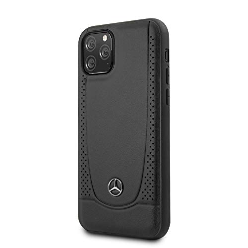 Coque rigide iPhone 11 Pro Mercedes Benz cuir noir anti chute