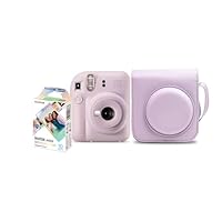Kit Câmera Instax Mini 12 com pack 10 fotos Mermaid Tail e Bolsa Lilás