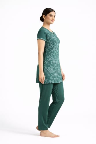 Image of Duchess Women's Cotton Printed Long Length Night Suit Set