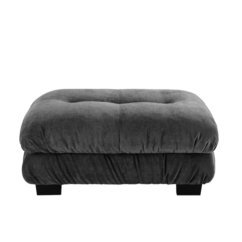 Image of SoarFlash Velvet Sectional Sofa Ottoman, Grey
