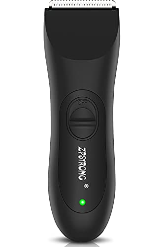 Body Hair Trimmer for Men Pubic, Electric Groin Hair Trimmer, Waterproof Wet and Dry Clipper, Ultimate Male Hygiene Ball Shaver, Safe Replaceable Ceramic Blade Head, USB Charged and Quiet
