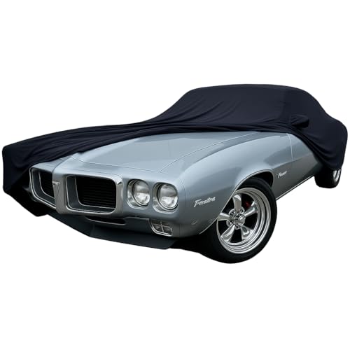 Image of SR1 USA 1967-1969 Firebird Car Cover - Custom Fit Indoor Protection Ultraguard Stretch Satin - The Ultimate High End Fit for Classic Pontiac Fire Bird (Black)