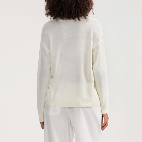 Image of Women Cute Bow Knit Sweater Y2k Long Sleeve Crew Neck Knitted Pullover Top Oversized Going Out Fall Winter Knitwear