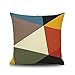 Lieson Housse de Coussin 45x45, Housse Coussin Deco Canape Multicolore Coussin Décoratif pour Extérieur Motif Geometrique Triangulaire, Lin