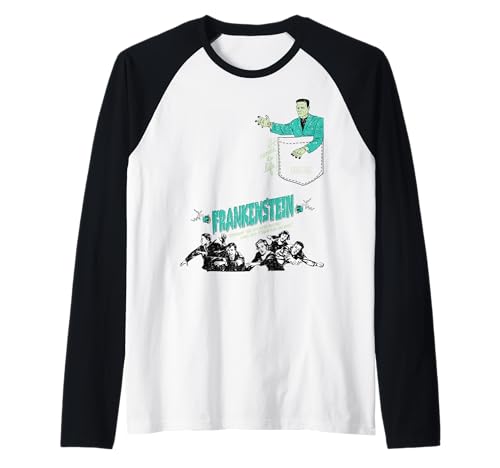 Universal Monsters Frankenstein Vintage Poster Pocket Raglan Baseball Tee