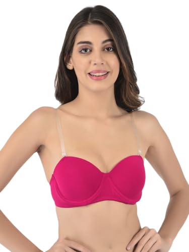 Image of Softline Women's Cotton Rich Padded Wired Demi-Cup Bra | Seamless, Breathable & Soft Fabric | Everyday Comfort & Support