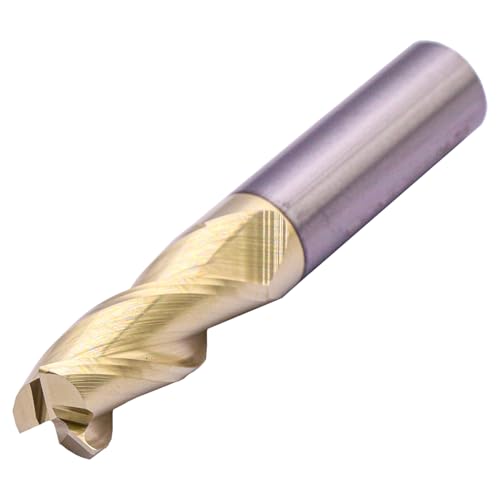 Image of 1 /2 inch 3 Flute Solid Carbide 0.03 inch Corner Radius End Mill, ZrN Coated | 37 Helix, 1 /2 inch Cutting Dia, 1 /2 inch Shank Dia, 1-1 /4 inch LOC, 3 inch OAL, for Milling Aluminum and Copper