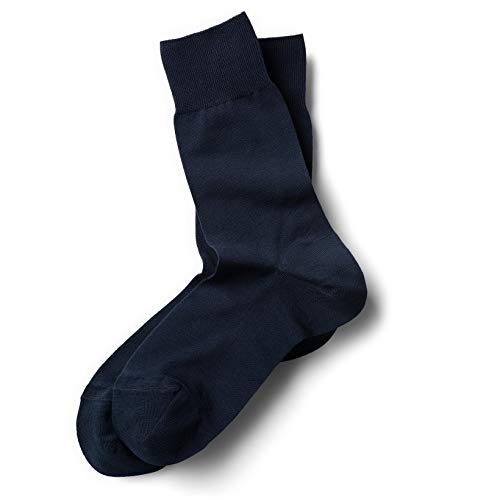 Cotton Dress Socks (Boys Large, Navy)