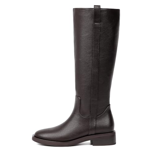 Image of Modatope Knee High Boots Women Round Toe Chunky Heel Fall Boots