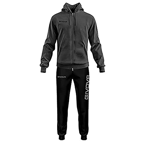 TUTA KING FELPA GRIGIO SCURO/NERO Tg. L