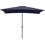 TUMUCUTE Rectangular Patio Umbrella Outdoor Umbrella Market Table Umbrellas with Push Button Tilt...