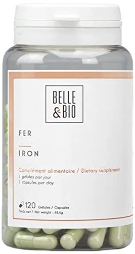 TONUS & ANTI-FATIGUE - Fer - 120 gélules - Cure 1 mois - Complément Alimentaire BELLE&BIO - Fabriqué en France Cover