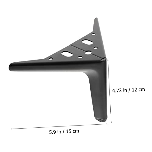 Patas de acero negro para sofá y mesa de centro en juego de 4 piezas con soporte estable 4