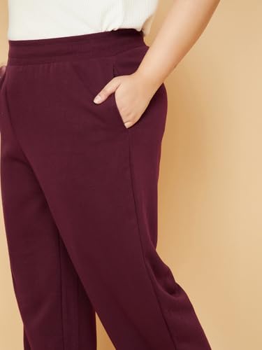 Image of Max Plus Size Women Solid Athleisure Track Pants, Regular Fit