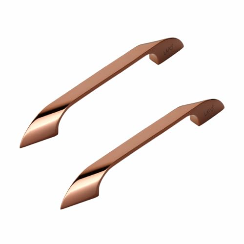 Image of LAPO 6 Inch Pull Handles for Cabinet Drawer Use, Ideal for Kitchen and Wardrobe Units, Clean Finish Appearance, Easy Mount Setup, 3 Years Warranty (160mm, PVD Rose Gold Finish, Pack of 2) - Twist