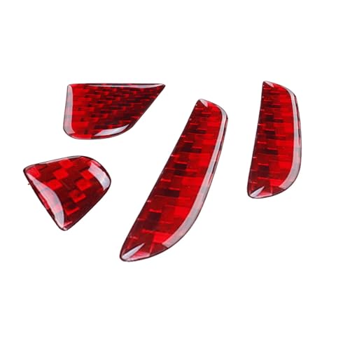 Image of SUNJIKA Compatible with Carbon Fiber Car Trunk Rear Tailgate Trim Sticker Car Back Badge Decal Accessory for Honda CRV 2017 2018 2019 2020 2021 2022 4PCS (Red)