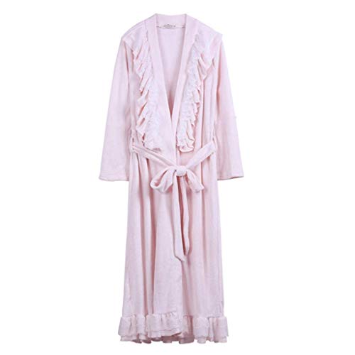 IJNBHU Damen Nachtwäsche Roben Dicker Warmer Samt Pyjama Winter Shower Spa Robe Nacht Bademäntel Schlaf Nachthemd (Color : A, Size : X-Large) Cover