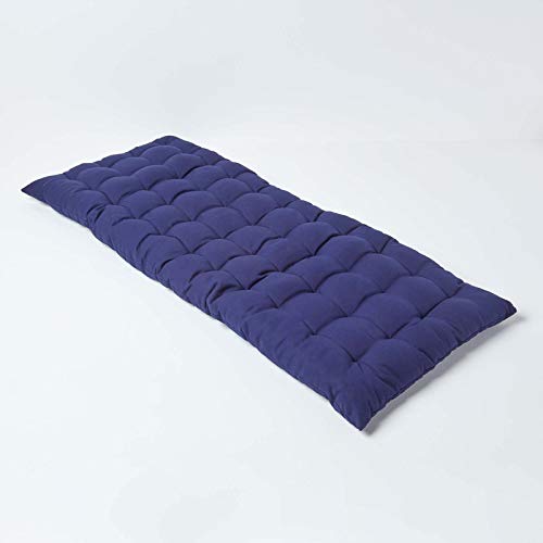 HOMESCAPES Coussin Matelas de Sol 108x42x5 cm Bleu Marine
