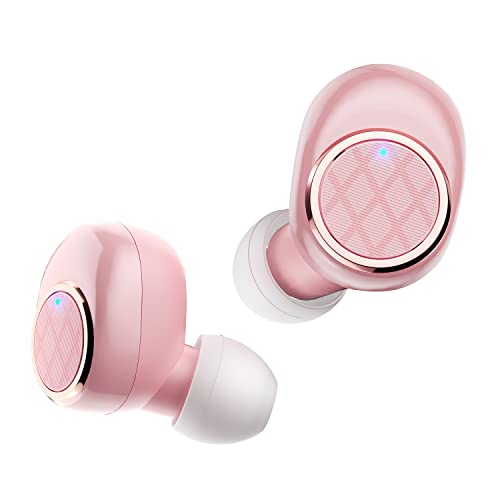 BACKWIN Kopfhörer Kabellos, Ear Kopfhörer Bluetooth 5.3 mit Mikrofon, IPX7 wasserdicht, Touch Control, Noise Cancelling, Hi Fi Stereo Kopfhörer Kabellos für Sport und Arbeit (Rot) Cover