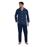 Kindy - Pyjama Long en Popeline Pur Coton et Micro Motifs - Couleur - Marine - Taille - 3/Medium