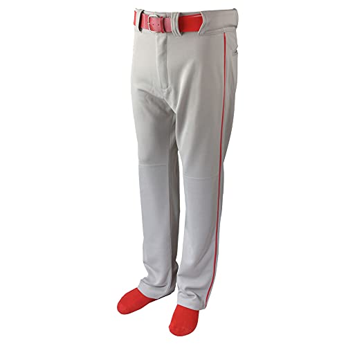 BASEBALL PANT W/ PIPING-GREY/RED-AXL