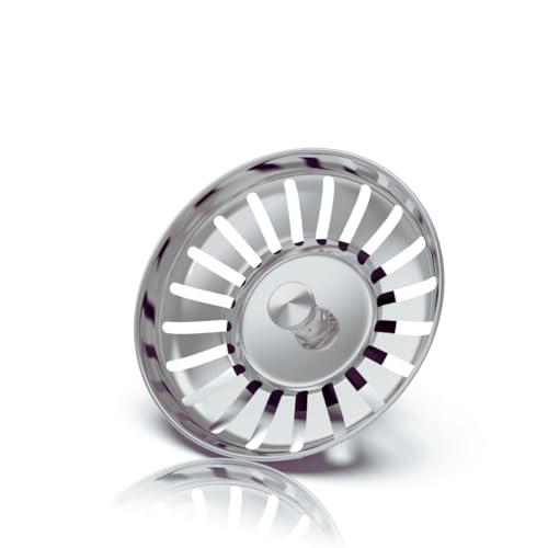 Rietlow® Bouchon évier Cuisine (L Ø79 mm) - Bonde évier - Passoire Universelle en Acier trempé avec Fonction Bouchon innovant - Bouchon évier - évier...