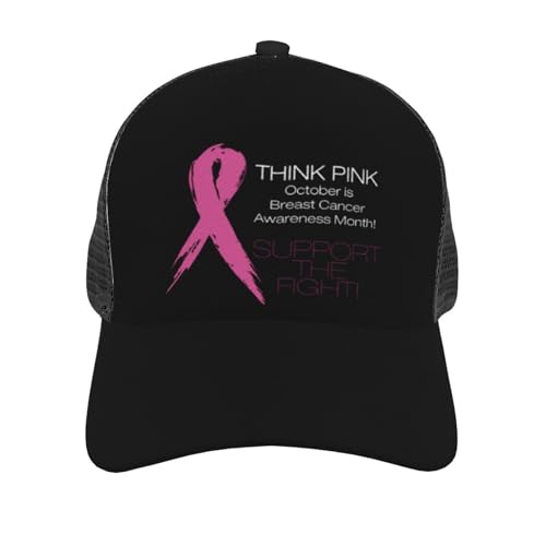 Fight Breast Cancer Awareness Mesh Baseball Cap - Classic Adjustable Peaked Cap, Trucker Hat for Men and Women2