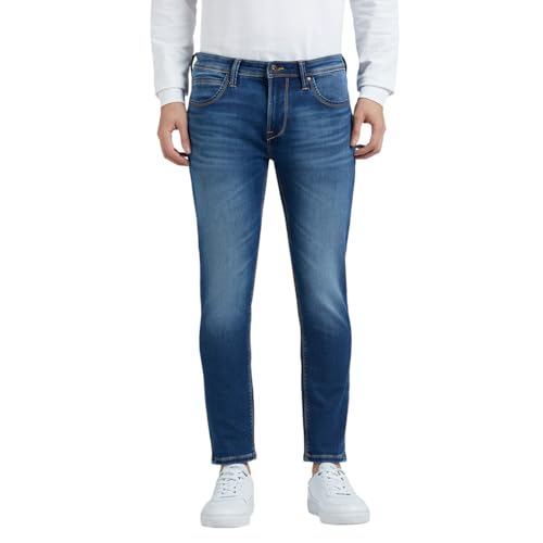Image of Pepe Jeans Men's Tapered Fit Jeans | Mid Rise | Chinox | Jeans for Man
