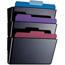 Officemate Letter Size Wall File, Recycled, Black 26092, 14.5" x 13" x 4.1", Set of 3