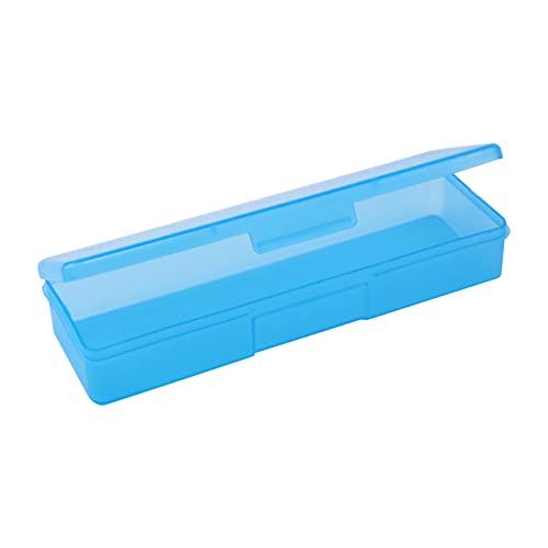Image of 4PCS Clear Thin Rectangle Storage Containers Box Pencil Case (Blue)