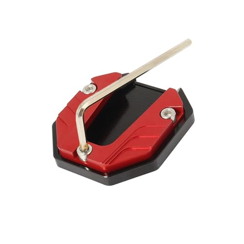 Support latéral NMAX155 élargisseur de béquille stable en alu rouge