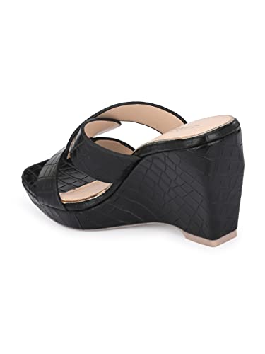 Image of Delize Light - vegan leather cross strap wedge heel sandals 2500
