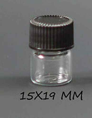 Ananda Corporation 144 PCS, 15mm X 19mm Clear Glass Vials with Plastic Foam Liner Cap