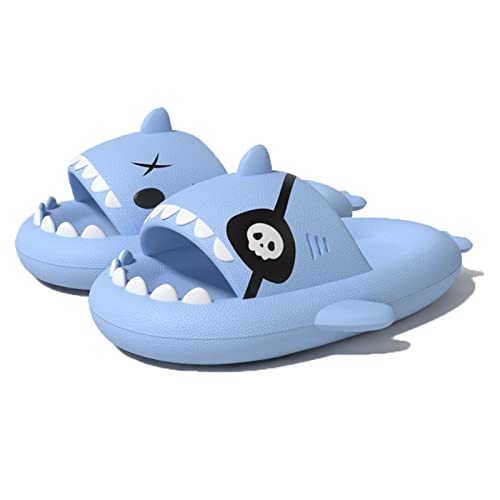 Zureto Pirate Shark Slides, Original Cloudy Shark Slippers Sandals, Summer Anti-Slip Open Toe Beach Slippers