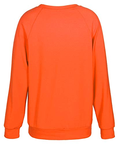 Roselux Women's Crewneck Tee Long Raglan Sleeves Tops Sweatshirts Burnt Orange For Halloween,S #TOP2