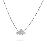  Opal Cloud Halskette niedlichen Feueropal kleines M?dchen wei?e Wolke Charme Himmel Wetter Halskette 925 Sterling Silber Kette
