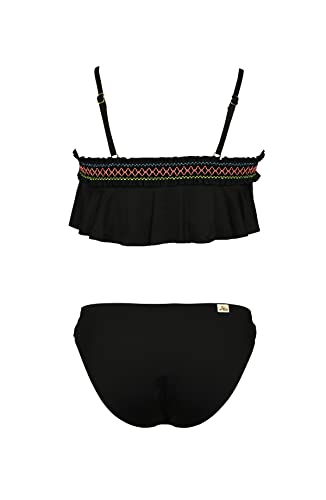 Hobie Girls' Flounce Bralette Bikini Top & Side Tie Hipster Bottom Swimsuit Set2