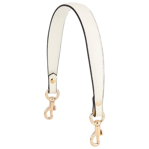 Anse de sac en cuir blanc et mousqueton doré haute finition