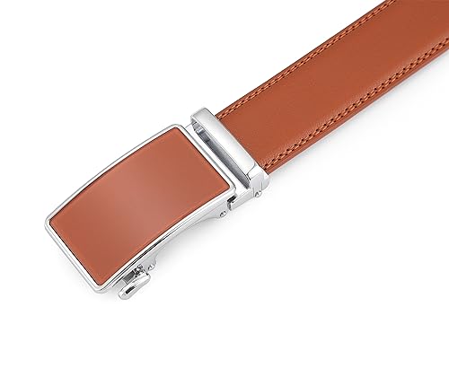 Image of Lingli Men's Belt,Ratchet Dress Belt with Automatic Buckle Brown /Black-Trim to Fit-35mm wide